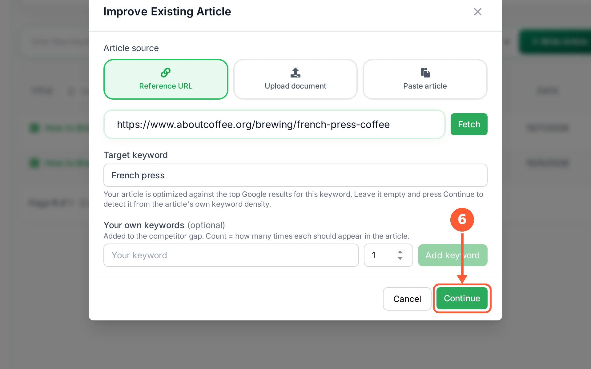 Step 6: Click Continue.
