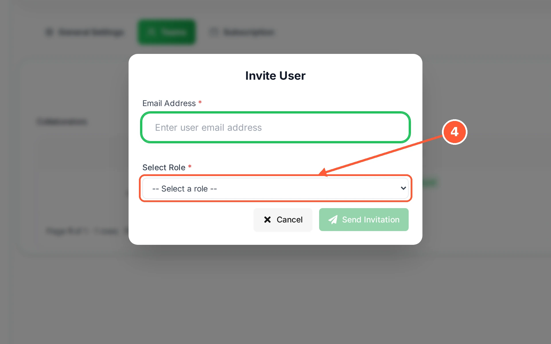 Step 4: Pick a Role. Each role carries a set number of permissions, from Viewer, who can only look, up to Full Access.